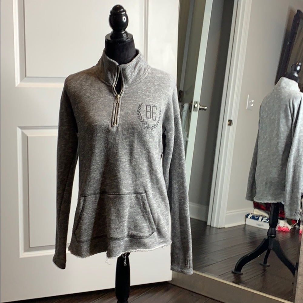 1/4 zip pink pullover